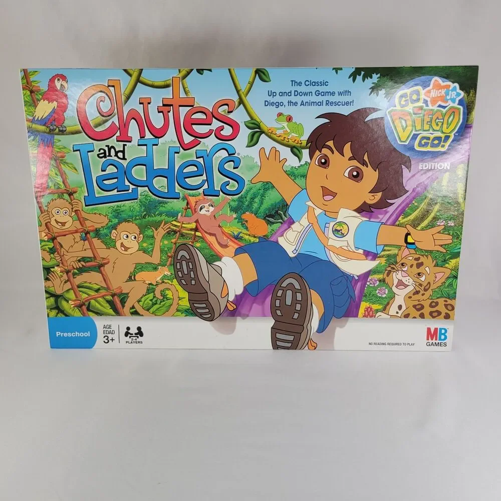 Chutes and Ladders Go Diego Go! Board Game 2007 Nick Jr. Retro Complete New
